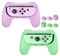 FASTSNAIL Gummierte Griffe Kompatibel mit Nintendo Switch für JoyCon, Halterung Gaming Controller Kompatibel mit Switch OLED, mit 3 Paar Daumengriffen(Lila + Grün)