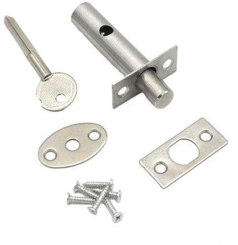 SPORTARC Edelstahl-Hardware-Rohr-Rohr-gut unsichtbare Schloss-Kits, Rohr-Brunnen-Verschluss mit Schlüssel-Sicherheits-Bolzenschloss für Brandschutztüren (Edelstahl), 1401698966