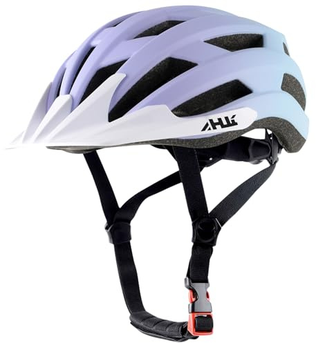 Youth Kids Road Bike Helmet, Lightweight and Adjustable Boys Girls Bicycle Helmet for Teen Age 8-10-12-14 Years, Cycling Helmet with 2 Detachable Visor (Purple Blue Gradient, M)