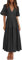 MessBebe Women's Summer Maxi Dress Puffy Sleeve V Neck Boho Party Beach Tiered Ruffle Flowy Long Smocked Dresses Black