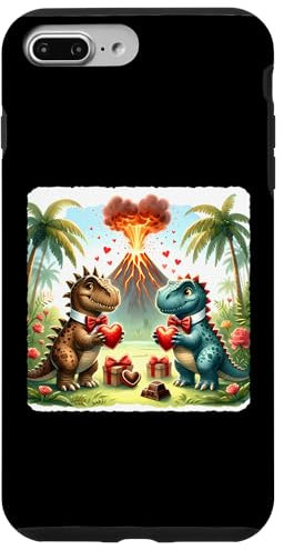 Dinosaurs Exchange Hearts In Jungle Case for iPhone 7 Plus/8 Plus
