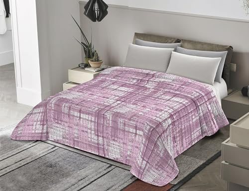 Banzaii Trapuntino Mezza Stagione, Copriletto Autunnale Primaverile, Trapuntato Imbottito Matrimoniale 250x260 cm Gaia Rosa Made in Italy