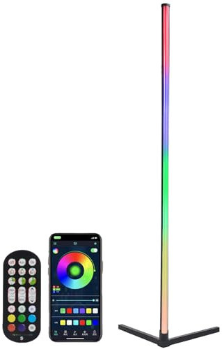 LED Stehlampe Wohnzimmer,140cm Ecklampe RGB Dimmbar mit Fernbedienung und APP, Abnehmbar Stehlampe, 16 Millionen Farben, Musikmodi, DIY-Modus & Timing –Funktion für Schlafzimmer, Büro, Spielzimmer