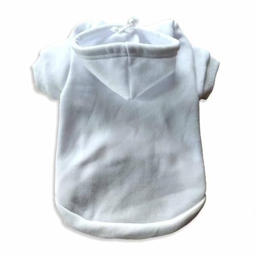 Monkimau Hundepullover Hoodie für kleine bis große Hunde – Warmer Fleece – Herbst- und Winterkleidung – XS bis XXXL – 10 Farben (Weiß, M)