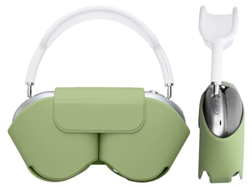 kwmobile Custodia Pelle PU Cuffie Over Ear Compatibile con Apple AirPods Max Cover - Astuccio Similpelle Porta Cuffie con Modalità Sleep - verde caledon