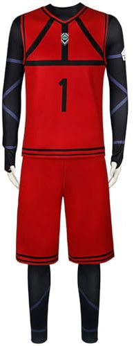 Zhongkaihua Nagi Blue Lock Cosplay Football Outfits Isagi Yoichi Jersey Football Sports Training Suits Sportswear Kits and Jumpsuit for Halloween Role Play Costume Full Sets