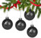 absolove Weihnachtskugeln Glas Schwarz 6CM, 16er Set Christbaumkugeln, Weihnachtskugeln Ornamente mit Federtextur für Christbaumschmuck, Heimdekoration und Andere Festliche Dekorationen