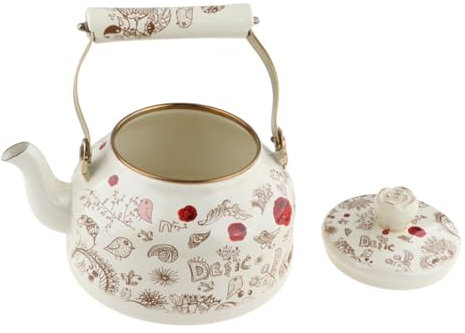 FytStycale Bollitore per Il tè in Smalto da 2,5 Litri, bollitore Vintage con Coperchio, scalda-Latte, caffettiera, brocca d'Acqua per Cucina, casa, Ufficio, tè, Foresta