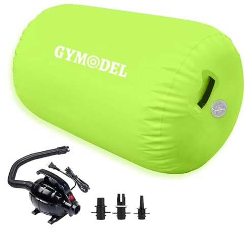 Air Roller Gymnastik Barrel Aufblasbare Tumbling Roller Air Mat Air Barrel Gymnastik Tumble Track Matte mit Pumpe für Backhandspring/Training Cheerleading/Yoga/Zuhause und Outdoor