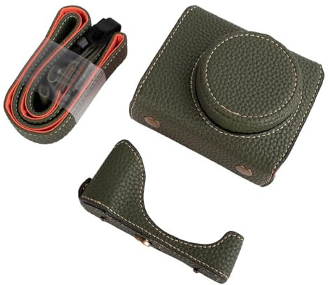 Rieibi G7 X G7X II G7X III Case, Vintage Leather Camera Case for Canon PowerShot G7X/ G7X Mark II/ G7X Mark III DSLR Camera, Protective Case with Strap