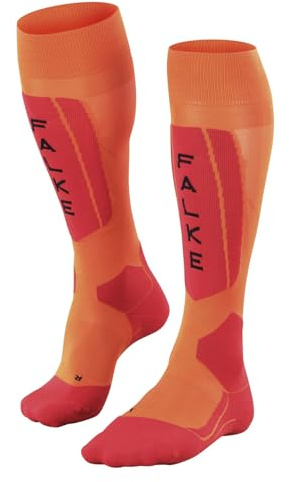 FALKE Herren Skisocken SK5 Expert M Kh Seide Funktionsmaterial warm dünn 1 Paar, Orange Flash 8034 Trend, 39-41