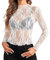 Sahunfri Mesh Tops for Women, Lace Tops for Women UK Sexy See Through Shirts, Y2K Lace Top Layering Blouses (UK, Alpha, M, Regular, Regular, Standard, White)