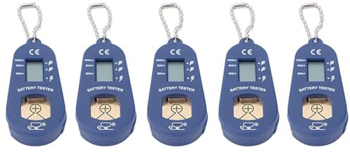 BRCUAT 5X Knopf Batterie Tester, SchlüSsel Bund Tasche, Tragbarer und Leichter Batterie Tester Zur ÜBerprüFung der Verbleibenden Batterie Leistung