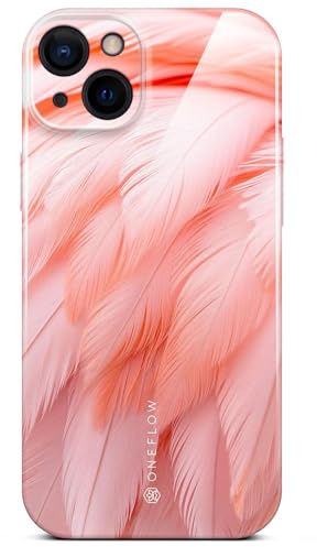 ONEFLOW Wild Cover für iPhone 14 Hülle mit Animal Print, Designer Case Handy Schutzhülle mit Kameraschutz, Tiere Muster Hardcase dünne Handyhülle, Smooth Flamingo Rosa
