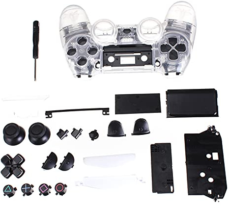 Kit de coque transparente à monter soi-même avec poignée en cristal pour manette PS4 PS5
