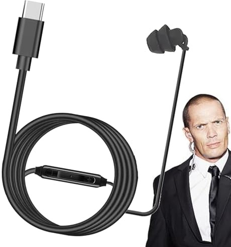 Single Krachhone Wired with Microphone, Mono Headset with Clear Sound, Single-sided Earphones for Left or Right, Comfortable Silicone Earphones, Cable Phone Chat Audio Device for Men and Women