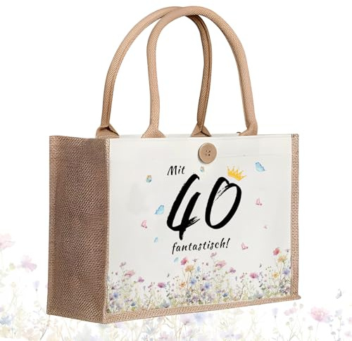Jeoyiqau Geburtstagsgeschenk.Geburtstag Für Frauen - Geschenk 40/50 Geburtstag Frau, Personalisierte Jutesack – Geschenke Für Ihre Freundin, Frau, Mutter Und Schwestern