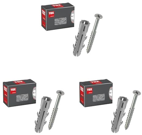TOX Spreizdübel Barracuda 5/25 + S, Dübel inkl. Schraube für Vollstein und Beton, sehr hohe Haltewerte, sichere Befestigung und einfache Montage, 25 Stück im Karton, 01319170 (Packung mit 3)