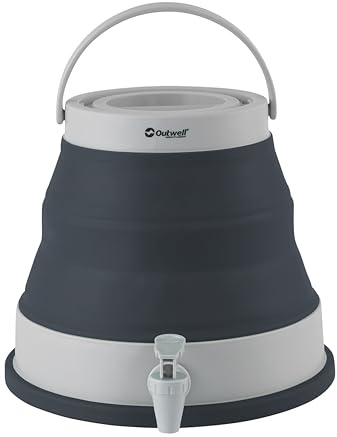 Outwell Collaps Water Carrier – Premium Foldable Camping Water Container with Tap, Collapsible Design, Easy-Fill Screw Lid for Camping, Outdoors, Sports, Fishing (Navy Night, 6 Litre)