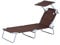 Outsunny Transat Bain de Soleil Pliable Chaise Longue Pliante Grand Confort Dossier Inclinable Multi-Positions et Pare-Soleil réglable Dim. 187L x 58l x 36H cm Chocolat