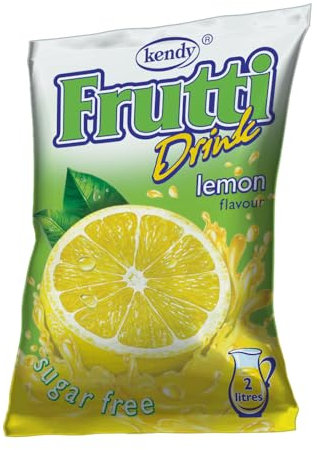 KENDY, Frutti, aromatizzatore d'acqua senza zucchero, zero calorie, preparato in polvere per bevanda istantanea, 32 bustine al gusto Limone