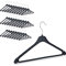 Relaxdays, 23 x 42,5 x 0,7 cm Pack 30 Perchas Ropa con Gancho Giratorio, Plástico, Negro, Hierro, 7 cm