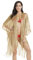 Metallic Sparkly Kimono Cardigan Badeanzug Strand Bikini Cover Ups Open Front Casual Bluse Tops - Gold - Large