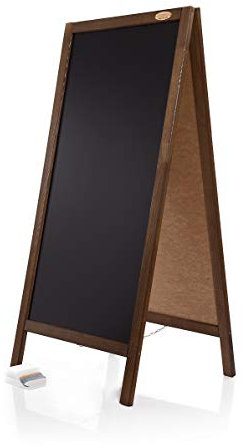 AZZAP Kundenstopper PN Holz Tafel Aufsteller Werbetafel Holztafel Werbung 93x47 Dunkelbraun