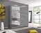 Modern Bedroom Mirror sliding door wardrobe with 2 LED Light Width 150cm/180cm/203cm (150cm, Grey)