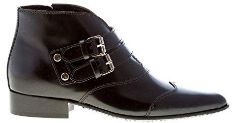 Givenchy Donna Stivaletto a Punta Serie in Pelle Nero con Zip e Doppia Fibbia. Tacco 2,5 cm Color Nero Size 36