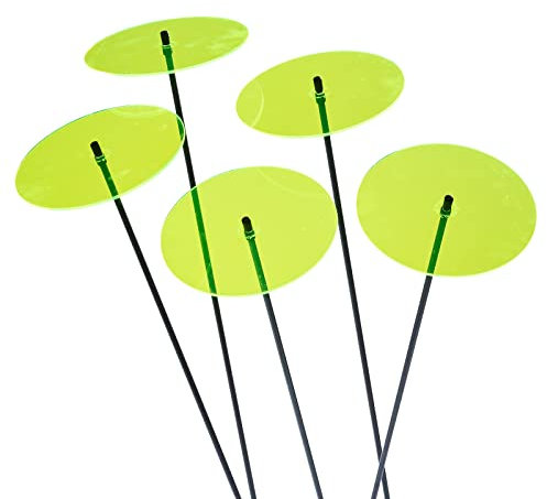 5er Set Sonnenfänger Garten Stecker, 75cm hohe Sonnenscheiben Dekoration für Garten, Balkon oder Terrasse, Farbe:grün
