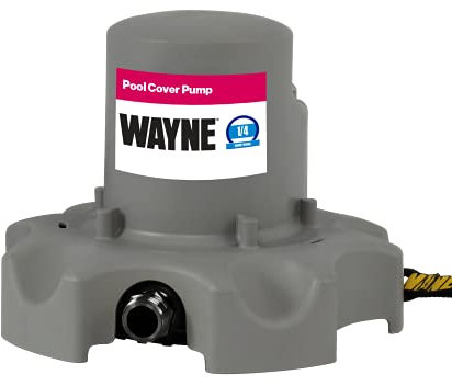 Wayne WPCP250 57735-WYN1 1/4 HP Automatic Pool Cover Pump with Magnetic Float Switch and 25 FT Pull-to-Shore Rope, Gray