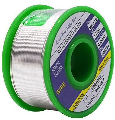 Lötdraht-Netz, 100 g, 0,6 mm, bleifrei, Sn99,3 Cu0,7 mit Kolophoniumkern für elektronische elektrische Lötkomponenten, Reparatur und Heimwerker (100 g)