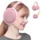 Zeltauto Women’s Winter Earmuffs Adjustable Foldable Faux Fur Plush Ear Warmer Full Ear Surrounded (Pink)