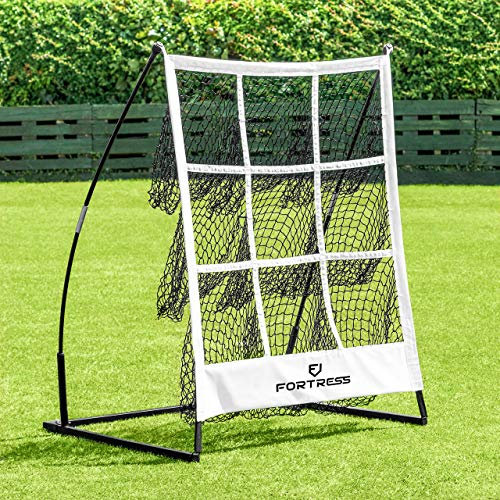 FORTRESS Portable Baseball Pitchers Pocket | 9 Hole Pitching Target Strike Zone | Softball & Baseball Net Pitching Training Aids | Baseball Training Equipment
