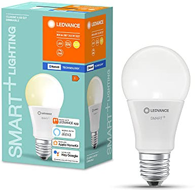 LEDVANCE Smart dimmbare LED-Lampe, speziell für Alexa, matte Kerzenform für E27 Sockel, ZERO TOUCH SETUP - einfache Einrichtung nur per Klick, Warmweiß (2700K), 60W-Ersatz, ZTS-ready