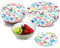 PHOGARY 3 Reusable Bowl Covers Lids, Food Cover, Stretched Lids, Waterproof Fabric Covers for Glass Salad Bowl, Pot, Melons, Elastic Edging (Floral A)