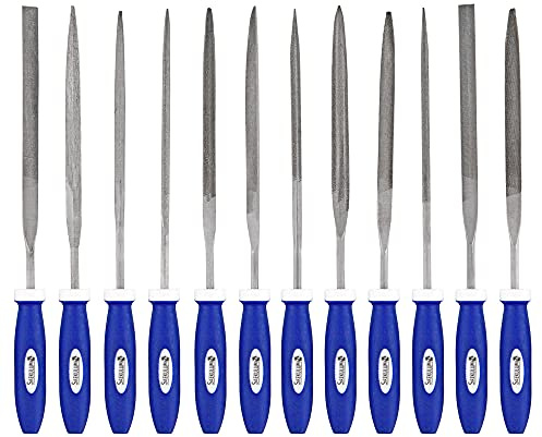 Schlüsselfeilen 12er Set, 100mm Feilenlänge, Mini-Feilen Feilen Pfeilen | Stabile Bauart, Bruchfest,