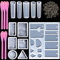 LEOBRO Gießharz Silikonform, 67 Stück Epoxidharz Formen Set, Gießformen Silikonformen für Resin-Schmuck, DIY HarzgießenAnhänger Halskette Ohrringe Schmuck, mit Rührlöffel und Schraubenaugen
