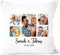 SpecialMe® Fotokissen Kissen-Bezug mit Foto-Collage Bedrucken Lassen Fotogeschenk Liebe Valentinstag Name Datum 3 weiß 40cm x 40cm