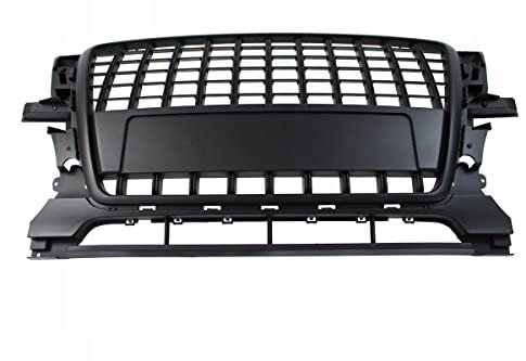 Griglia sportiva anteriore compatibile con Audi Q5 8R Nero 2009 2010 2011 2012 Pdc GV-4429 Griglia anteriore centrale Sport a nido d'ape Mesh Grille Sport