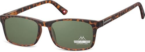 Generico Occhiali da lettura da sole +2,5 uomo donna graduati montana eyewear con lenti da sole lenti scure (3.5, TARTARUGA)
