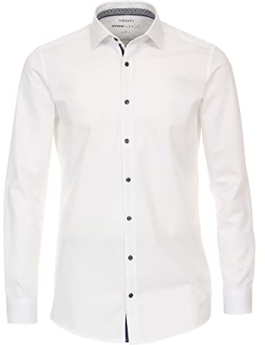 Venti - Body Fit - Herren Langarm Hemd (123955600), Größe:42, Farbe:Weiß (000)