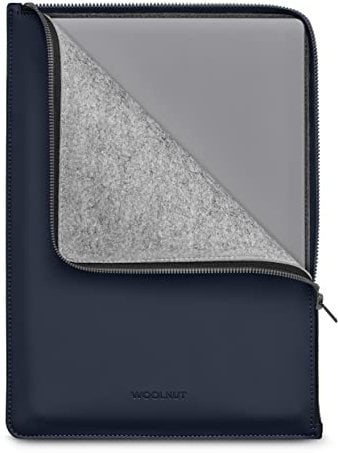 Woolnut Matte Coated PU Folio Zipper Sleeve Case Hülle Tasche für for 14 Zoll MacBook Pro / 13 Zoll MacBook Pro & Air - Blau