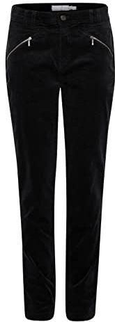fransa FRTean Damen Hose Stoffhose Cordhose mit Stretch Tokyo Tight Fit Mid Waist, Größe:36, Farbe:Black (200113)