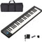 KEMNGO Piano Keyboard 49-key, Slim Travel Electric Piano Keyboard for Kids Beginner, Portable Touch Sensitive Keyboard with MIDI, Speakers and Piano Bag
