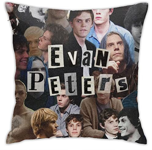 Evan Peters Kissenbezüge, doppelseitig, Plüsch-Kissenbezüge, Dekoration für Schlafzimmer, Wohnzimmer, 45 x 45 cm