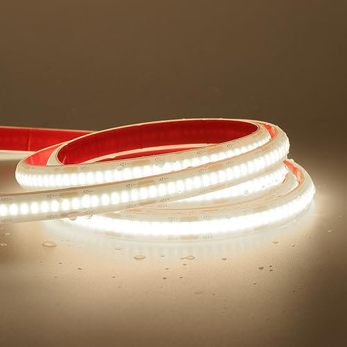 XUNATA 1M COB LED Streifen Naturweiß, 12V 320LEDs/m Superhell Hohe Dichte IP68 Wasserdicht Flexibles Selbstklebend COB LED Lichtband Strip für Heim DIY Festival Dekoration