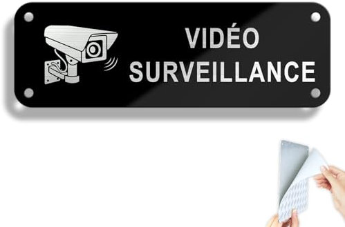 Sinmao - Placa de vigilancia de vídeo (15 x 5 cm, resistente al agua, panel de propiedad, bajo videovigilancia, sistemas de alarma residenciales