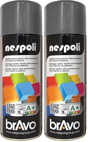 NESPOLI Aérosol peinture professionnelle gris anthracite 400 ml (Lot de 2)